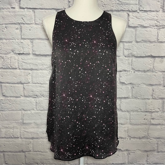 CLUB Monaco Cosmic Galaxy Print Sleeveless Silk Top Size Small - Picture 2 of 7